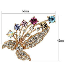 LO2922 - White Metal Brooches Flash Rose Gold Women Top Grade Crystal Multi Color