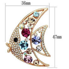 LO2923 - White Metal Brooches Flash Rose Gold Women Top Grade Crystal Multi Color