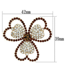 LO2925 - White Metal Brooches Flash Rose Gold Women Top Grade Crystal Smoked Quartz