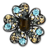 LO2926 - White Metal Brooches Ruthenium Women Synthetic Brown
