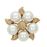 LO2928 - White Metal Brooches Flash Rose Gold Women Synthetic White
