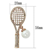 LO2930 - White Metal Brooches Flash Rose Gold Women Synthetic White