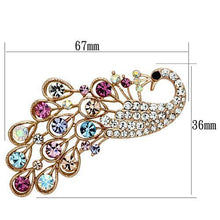 LO2932 - White Metal Brooches Flash Rose Gold Women Top Grade Crystal Multi Color