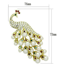 LO2933 - White Metal Brooches Flash Gold Women Synthetic White