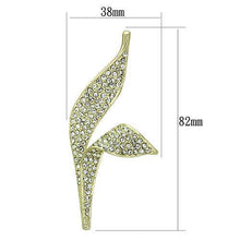 LO2935 - White Metal Brooches Flash Gold Women Top Grade Crystal Clear
