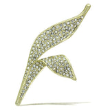LO2935 - White Metal Brooches Flash Gold Women Top Grade Crystal Clear