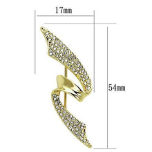 LO2940 - White Metal Brooches Flash Gold Women Top Grade Crystal Clear