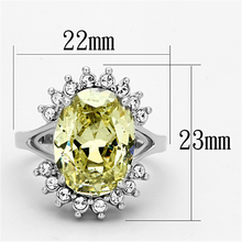 LO2943 - Brass Ring Rhodium Women AAA Grade CZ Apple Green color