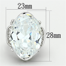 LO2950 - Brass Ring Rhodium Women AAA Grade CZ Clear