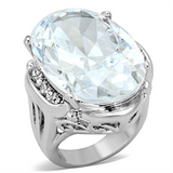 LO2950 - Brass Ring Rhodium Women AAA Grade CZ Clear