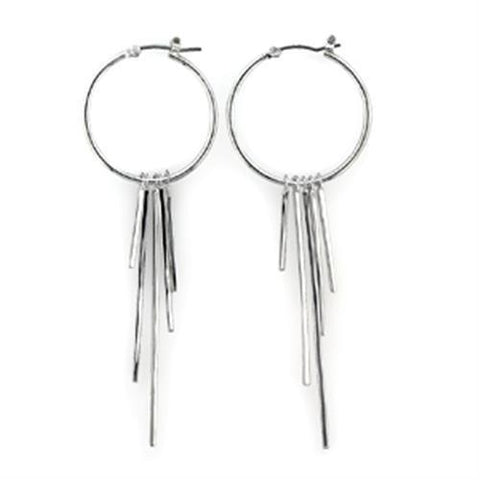 LO315 - Brass Earrings Rhodium Women No Stone No Stone