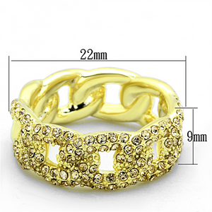 LO3215 - Brass Ring Gold Women Top Grade Crystal Light Smoked