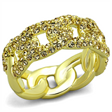 LO3215 - Brass Ring Gold Women Top Grade Crystal Light Smoked
