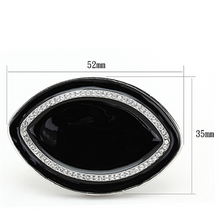 LO3217 - Brass Ring Rhodium Women Top Grade Crystal Clear