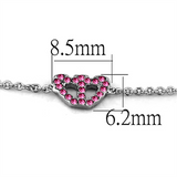 LO3229 - Brass Bracelet Rhodium Women Top Grade Crystal Rose