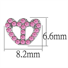 LO3231 - Brass Earrings Rhodium Women Top Grade Crystal Rose