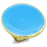 LO3239 - Brass Ring Gold Women Epoxy Sea Blue