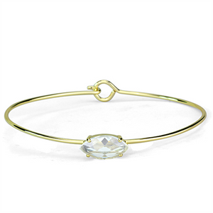 LO3260 - Brass Bangle Gold Women AAA Grade CZ Clear