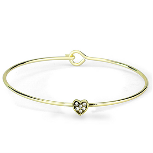 LO3263 - Brass Bangle Gold Women Top Grade Crystal Clear