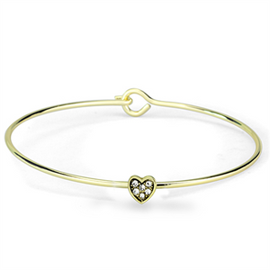 LO3263 - Brass Bangle Gold Women Top Grade Crystal Clear