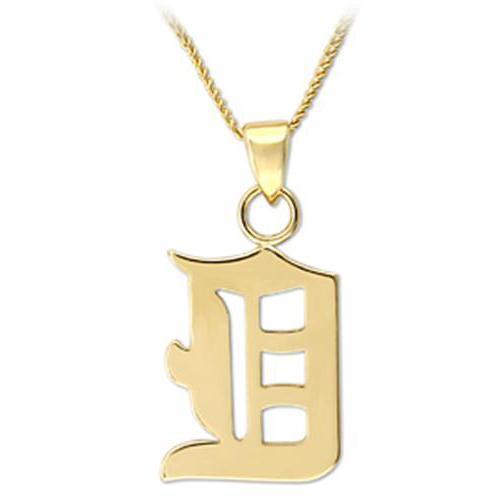 LO336 - White Metal Chain Pendant Gold Women No Stone No Stone