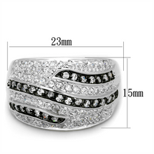LO3400 - Brass Ring Rhodium + Ruthenium Women AAA Grade CZ Clear