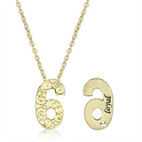 LO3463 - Brass Chain Pendant Flash Gold Women Top Grade Crystal Clear