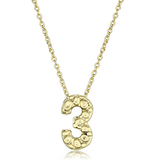 LO3467 - Brass Chain Pendant Flash Gold Women Top Grade Crystal Clear