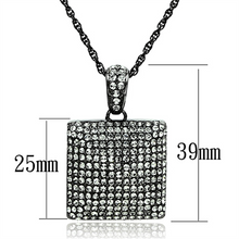 LO3471 - Brass Chain Pendant TIN Cobalt Black Women Top Grade Crystal Black Diamond