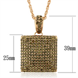 LO3472 - Brass Chain Pendant Rose Gold Women Top Grade Crystal Smoked Quartz