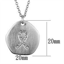 LO3480 - Rhodium+Brushed Brass Chain Pendant with Top Grade Crystal  in Clear