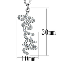 LO3488 - Brass Chain Pendant Rhodium Women Top Grade Crystal Clear