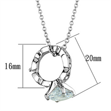 LO3494 - Rhodium Brass Pendant with AAA Grade CZ  in Clear