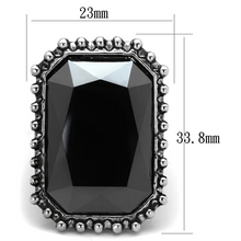 LO3532 - Brass Ring Rhodium Women Top Grade Crystal Hematite