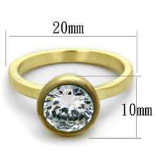LO3538 - Brass Ring Gold & Brush Women AAA Grade CZ Clear