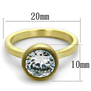 LO3538 - Brass Ring Gold & Brush Women AAA Grade CZ Clear