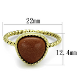 LO3543 - Brass Ring Gold Women Synthetic Brown