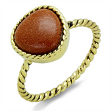 LO3543 - Brass Ring Gold Women Synthetic Brown