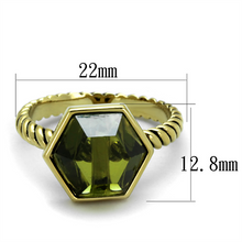 LO3544 - Brass Ring Gold Women AAA Grade CZ Olivine color