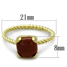 LO3547 - Brass Ring Gold Women Synthetic Brown