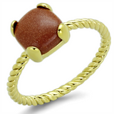 LO3547 - Brass Ring Gold Women Synthetic Brown