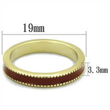 LO3551 - Brass Ring Gold Women Epoxy Brown