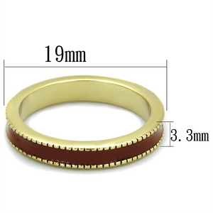 LO3551 - Brass Ring Gold Women Epoxy Brown