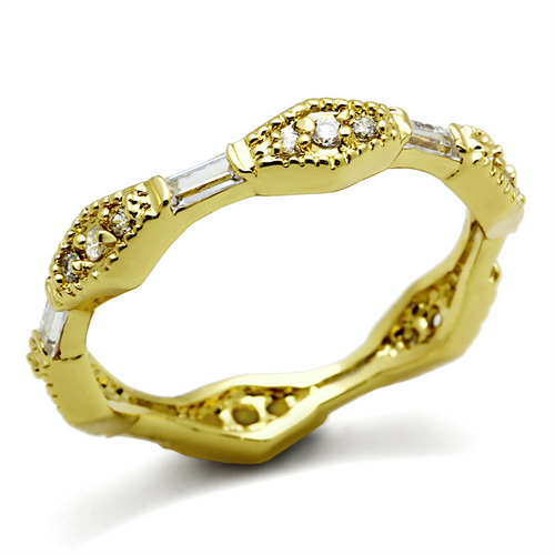 LO3552 - Brass Ring Gold Women AAA Grade CZ Clear
