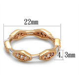 LO3553 - Brass Ring Rose Gold Women AAA Grade CZ Clear