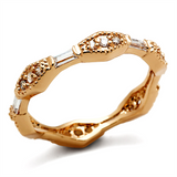 LO3553 - Brass Ring Rose Gold Women AAA Grade CZ Clear