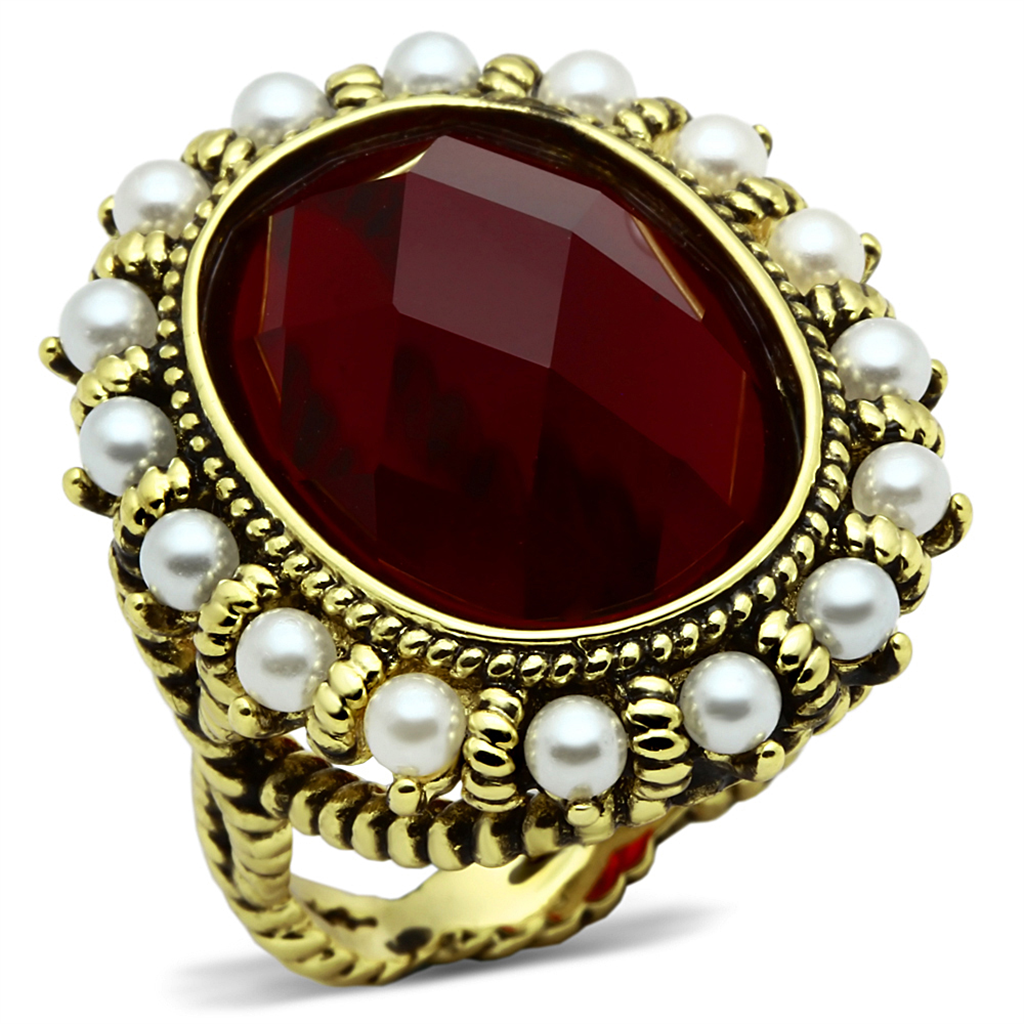 LO3585 - Brass Ring Flash Gold Women Synthetic Siam