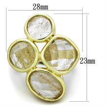 LO3599 - Brass Ring Gold & Brush Women Synthetic Topaz