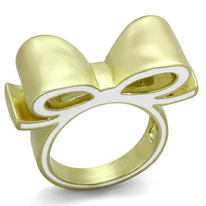 LO3600 - Brass Ring Gold & Brush Women Epoxy White