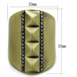 LO3608 - Brass Ring Antique Copper Women Top Grade Crystal Hematite